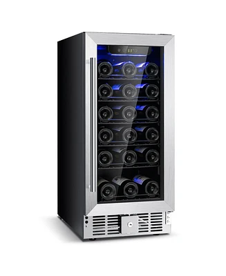 Sugift 15 Inch 30-Bottle Wine Cooler with Temperature Memory