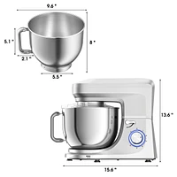 Sugift 7.5 Qt Tilt-Head Stand Mixer 6 Speed with Egg Whisk, Dough Hook & Flat Beater