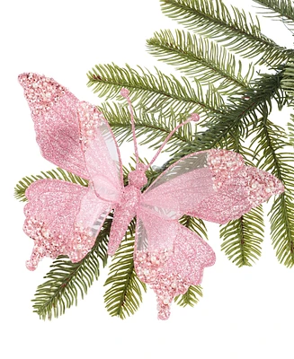 Holiday Lane Burgundy & Blush Pink Butterfly Ornament, Created for Macy's