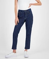 Nautica Jeans Women's Striped Straight-Leg Ankle