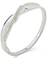 Anne Klein Silver-Tone Crystal Infinity Motif Hinge Bracelet