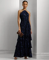 Lauren Ralph Lauren Women's Tiered Jacquard Gown