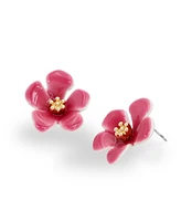 Betsey Johnson Enamel Tropical Flower Stud Earrings