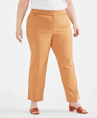 Jm Collection Plus Curvy-Fit Straight-Leg Pants, Created for Macy's