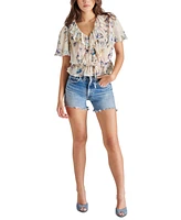 Steve Madden Women's Brighton Ruffled Peplum Top