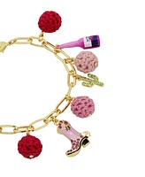 Betsey Johnson Faux Stone Sugar Skull Charm Bracelet