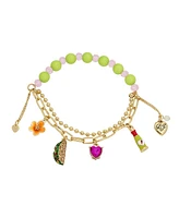 Betsey Johnson Faux Stone Taco Charm Stretch Bracelet