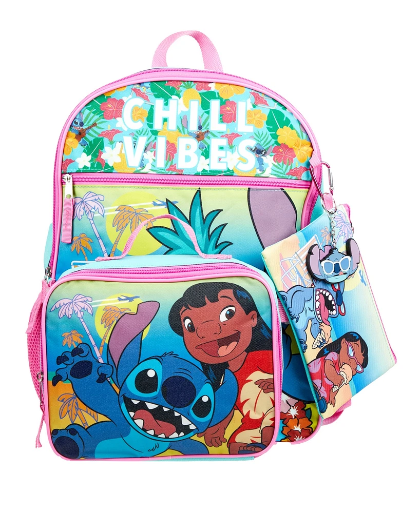 Lilo & Stitch Girl's 5 Pc Backpack Set