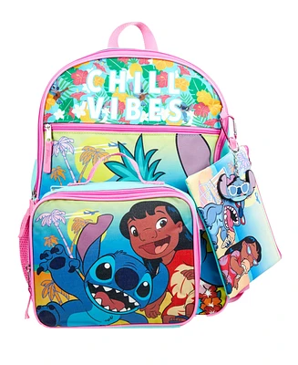 Lilo & Stitch Girl's 5 Pc Backpack Set