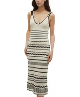 Vero Moda Women's Minou Striped Sleeveless Midi Knit Dress