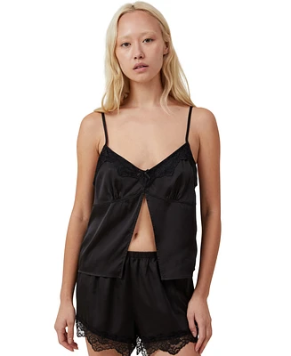 Cotton On Women's Open Front Satin Cami Pajama Sleep Set