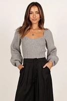 Petal and Pup Women's Gia Sweetheart Neck Bell Sleeve Knit Sweater