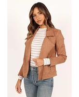 Petal and Pup Womens Spencer Faux Suede Moto Jacket