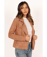 Petal and Pup Womens Spencer Faux Suede Moto Jacket