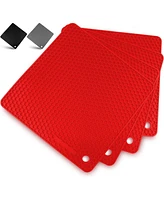 Zulay Kitchen 4 Pack Non-Slip Silicone Trivet Mat Set