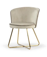 Glamour Home 28.5" Anila Velvet, Metal Dining Chair, Set of 2