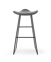 Glamour Home 29.5" Aoi Polyester, Metal Barstool, Set of 2