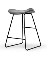 Glamour Home 24" Aoi Polyester, Metal Counter Height Stool, Set of 2