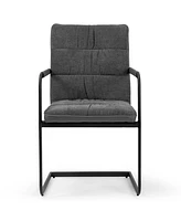 Glamour Home 34.75" Araya Fabric, Metal Dining Chair, Set of 2