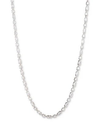 Givenchy Silver-Tone Round & Marquise-Cut Cubic Zirconia Tennis Necklace, 16" + 3" extender