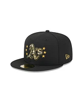 New Era Men's Black Oakland Athletics 2024 Armed Forces Day On-Field 59FIFTY Fitted Hat