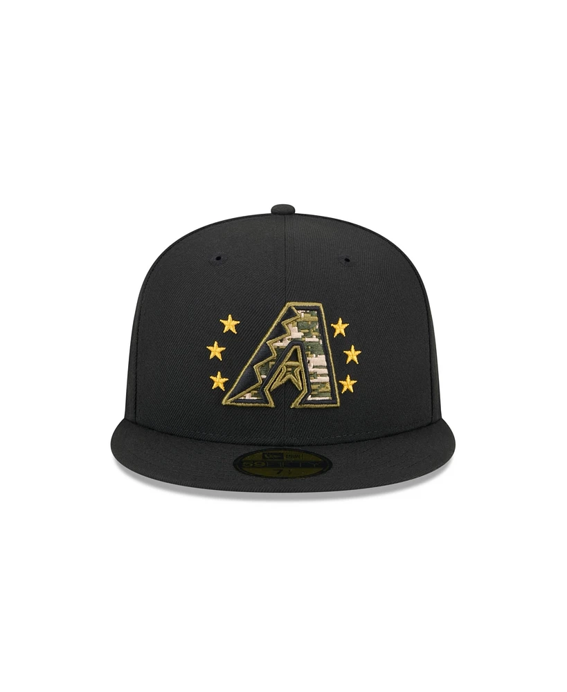 New Era Men's Black Arizona Diamondbacks 2024 Armed Forces Day On-Field 59FIFTY Fitted Hat