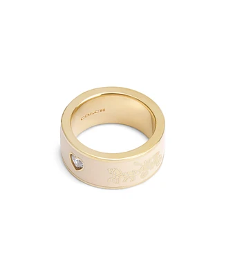 Coach Faux Stone Signature Horse Carriage Band Ring