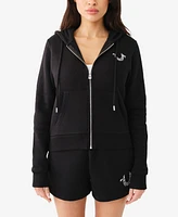 True Religion Women's Embroidered Classic Zip Hoodie