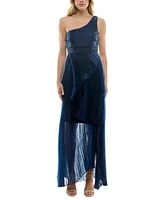 Taylor Women's Asymmetric One-Shoulder Pleated Organza Gown