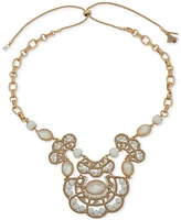 lonna & lilly Gold-Tone White Bead 28" Frontal Necklace