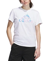 adidas Women's Cotton Tie-Dyed Logo Graphic T-Shirt