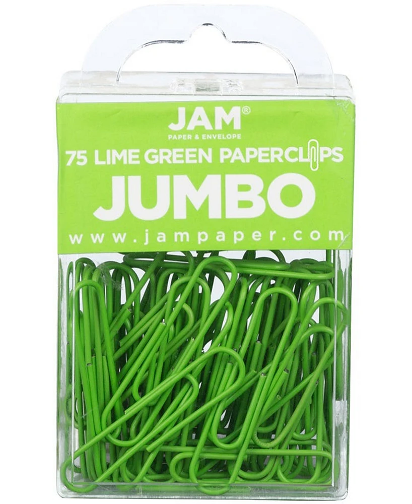 Jam Paper Colorful Jumbo Paper Clips - Large 2" - Paperclips - 75 Per Pack