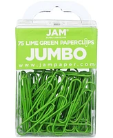 Jam Paper Colorful Jumbo Paper Clips - Large 2" - Paperclips - 75 Per Pack