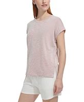 Andrew Marc Sport Women's Ribbed Pinstriped T-Shirt