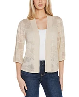 Belldini Women's Metallic Pointelle Stitch Cardigan