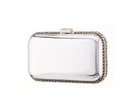 Nina Metallic Minaudiere with Cystal Adorned Edge