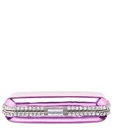 Nina Metallic Minaudiere with Cystal Adorned Edge