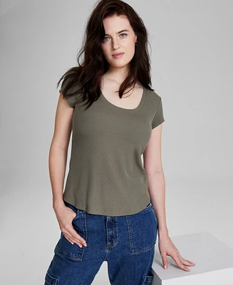 And Now This Women's Scoop-Neck Cap-Sleeve Tee, Created for Macy's