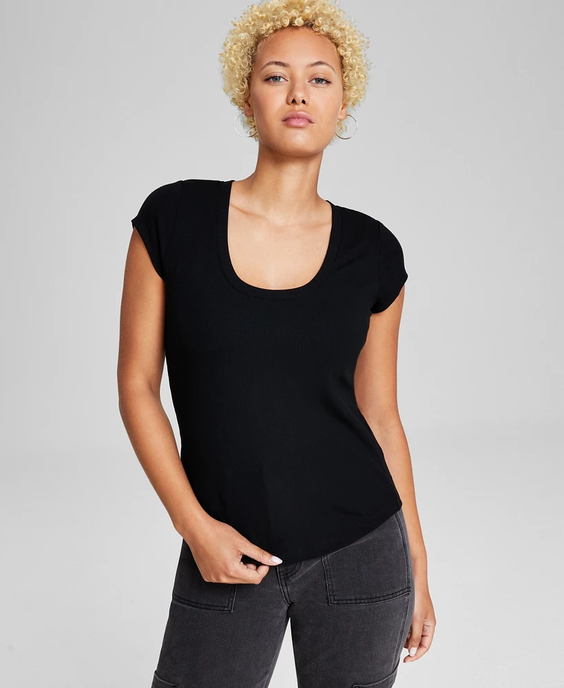 And Now This Women's Scoop-Neck Cap-Sleeve Tee, Created for Macy's