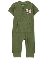 Carter's Baby Boys Waffle Knit Patch Jumpsuit