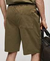 Mango Men's 100% Cotton Drawstring Bermuda Shorts