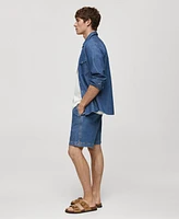 Mango Men's Denim Drawstring Bermuda Shorts