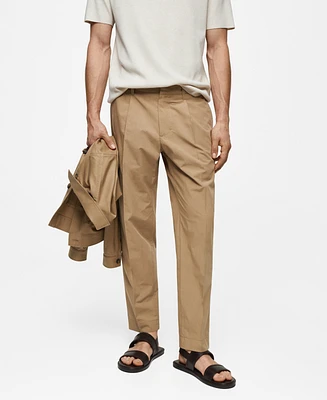 Mango Men's 100% Slim-Fit Cotton Pants
