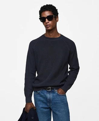 Mango Men's Ribbed Round-Neck Sweater