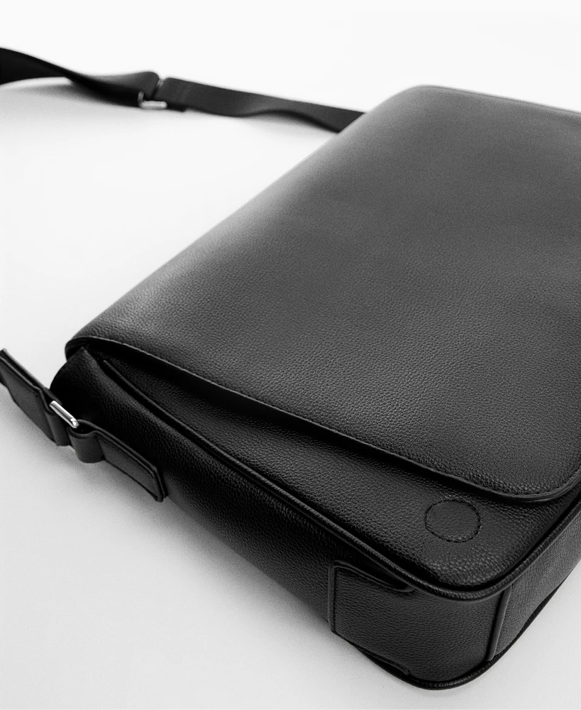 Mango Men's Leather-Effect Shoulder Bag