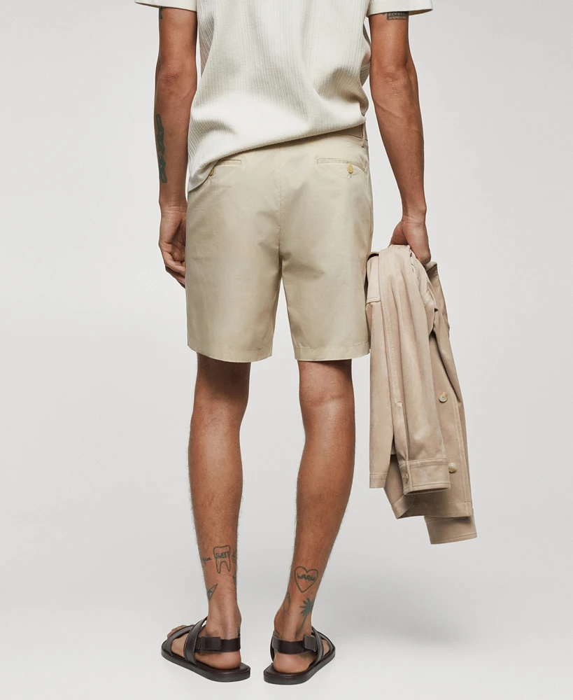 Mango Men's Slim Fit Cotton Bermuda Shorts