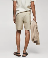 Mango Men's Slim Fit Cotton Bermuda Shorts