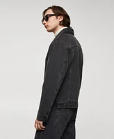 Mango Men's Faux Shearling-Lined Denim Jacket