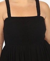 White Mark Plus Smocked Ruffle Maxi Dress