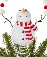 Holiday Lane Christmas Cheer White and Red Snowman & Wreath Tree Topper, Created for Macy's